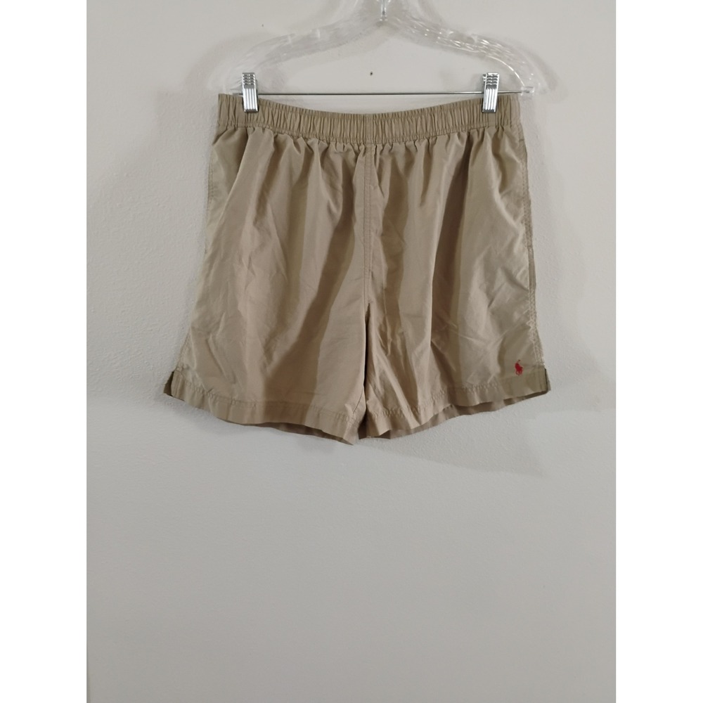 Polo Sport Ralph Lauren Mens XL Khaki Tan Swim Trunks Mesh Lined Board Shorts